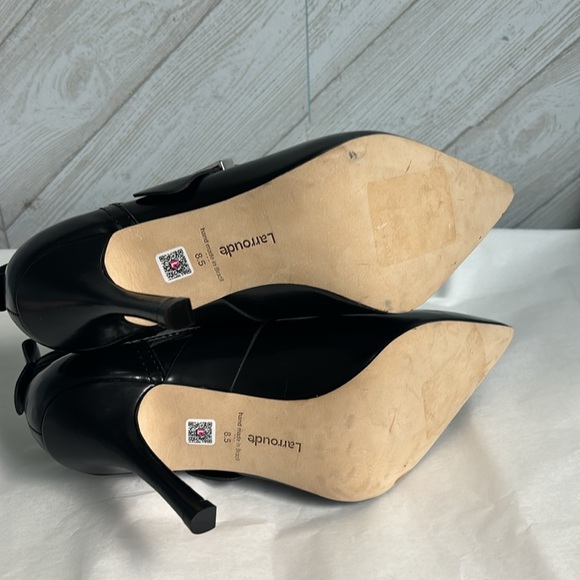 Larroude Stewart black heeled buckle boots 8.5 - Picture 12 of 12